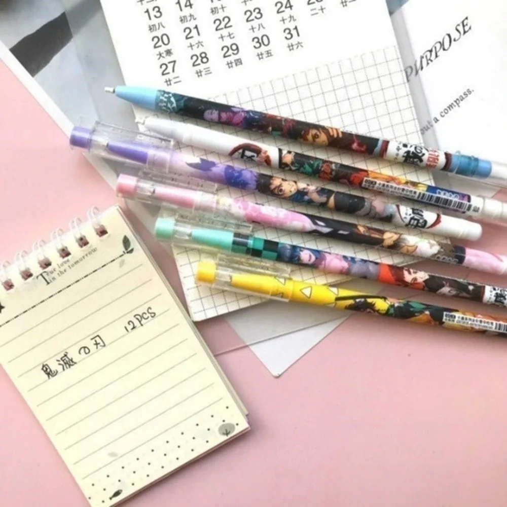 Demon Slayer Kimetsu no Yaiba 12 Piece Gel Pen Set 0.5mm Anime‎ Stationery NEW
